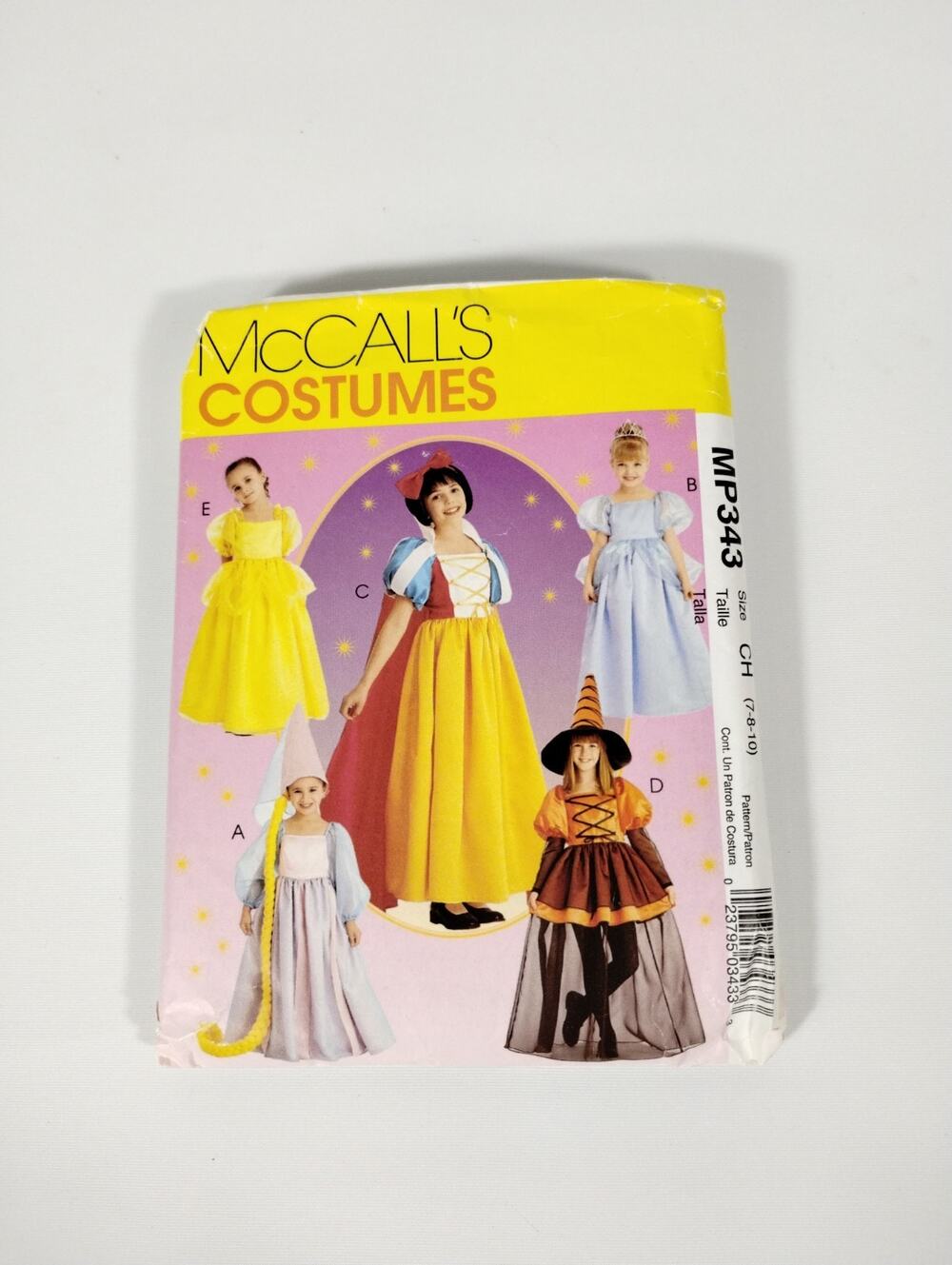 McCall’s Pattern 2856 Girls’s Princess Costumes Sizes 7 8 10 - Complete